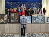 В СДК станицы Ольгинская дети встречались с членом Союза художников А.И. Якуниным.
