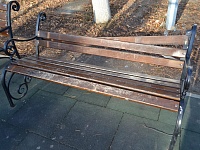 В Центральном парке по ул. Ленина от рук вандалов пострадали несколько скамеек